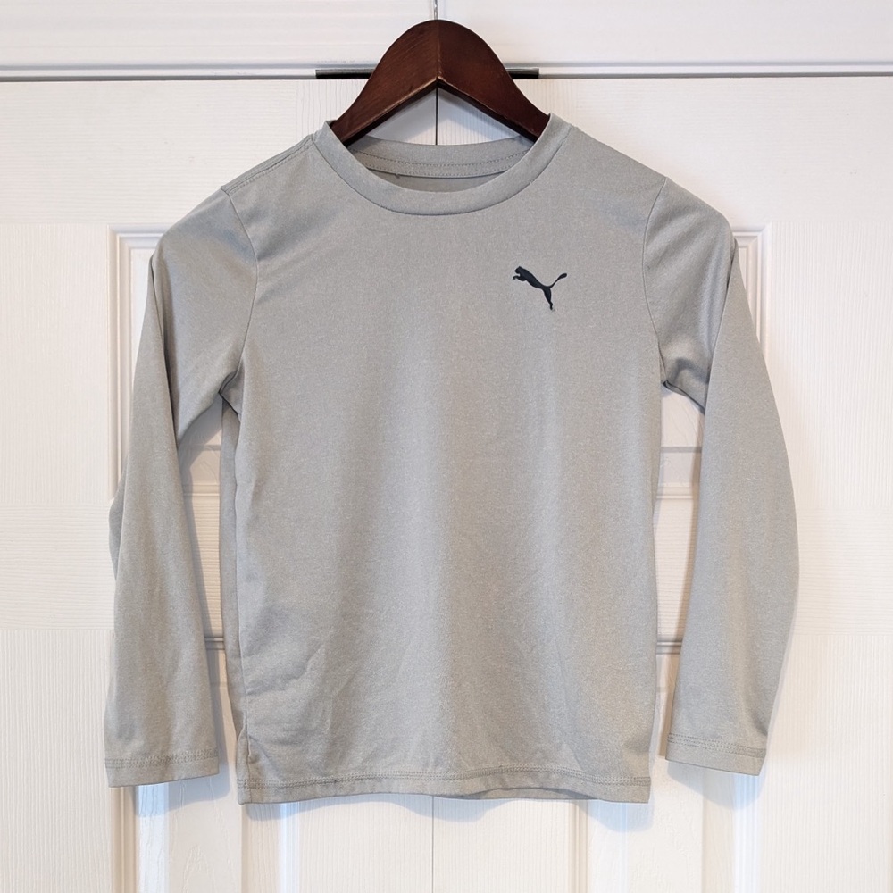 Kids Puma Athletic Longsleeve Tee Shitt Grey